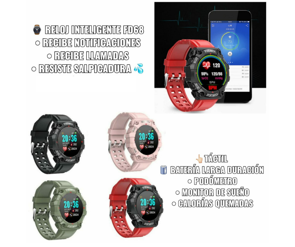Reloj inteligente FD68 – Tecnopromo.co