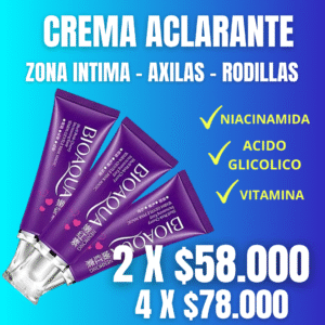CREMA ACLARANTE BIOAQUA- ZONA INTIMA - AXILAS - RODILLAS